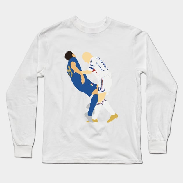 The final headbutt zidane iconic materazzi 2006 minimalist illustration Long Sleeve T-Shirt by maoudraw